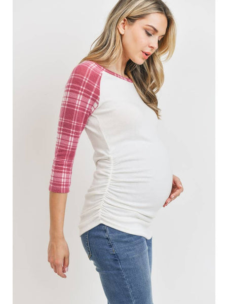 3/4 Sleeve Sweater Knit Maternity Shirt