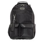 Boss Diaper Bag Backpack in Black Herrinbone (Silver Hardware) by Itzy Ritzy