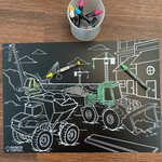 Construction Chalkboard Placemat