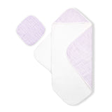 Purple Wave Hooded Towel & Washcloth Set by Bamboo Little