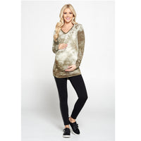 Green Tie Dye Maternity Hoodie