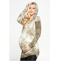 Green Tie Dye Maternity Hoodie
