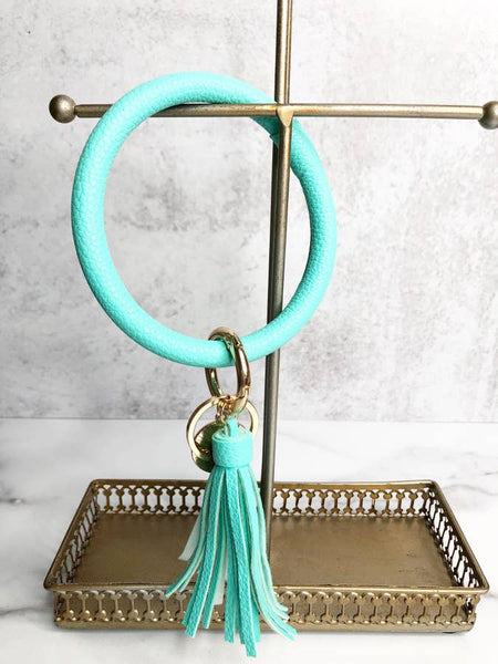 Mint Tassel Bracelet Key Chain by Lauren Lane