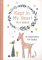 Kept In My Heart KJV Bible - Keepsake for Baby in Coral