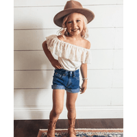 Lace Flutter Sleeve Leotard in Vanilla