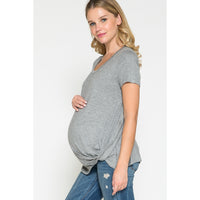 Short Sleeve Twist Front Maternity Top