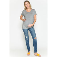 Short Sleeve Twist Front Maternity Top