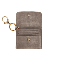Taupe Mini Wallet Card Holder & Key Charm Keychain by Itzy Ritzy