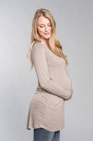 Taupe Knit Maternity Top