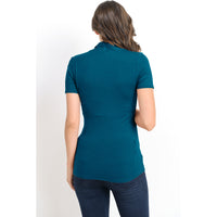Teal Wrap Maternity Nursing Top