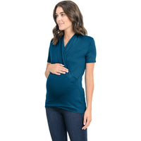 Teal Wrap Maternity Nursing Top