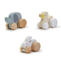 Wooden Animal Toy with Wheels - Multiple